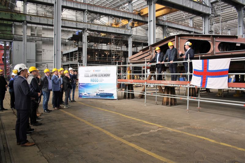 Keel-Laying Ceremony for the Research Vessel Held at Western Baltija Shipbuilding